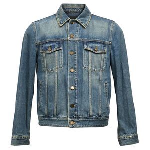 Saint Laurent Washed Jacket in Blue Cotton Denim